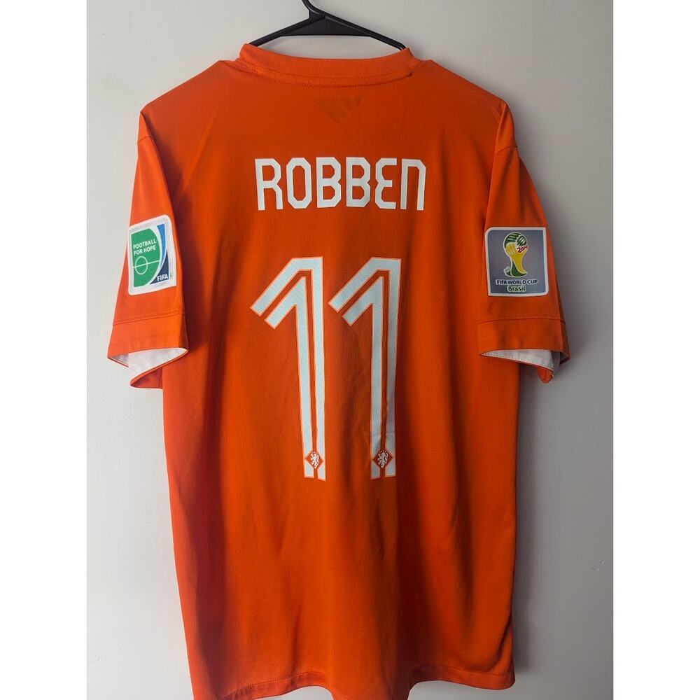 Netherlands Robben 2014 World Cup Jersey Medium Fully Patched